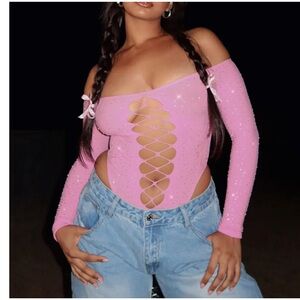 Pink Crystal Bodysuit